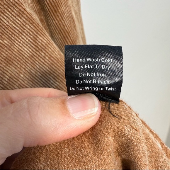 Pol Double Breasted Corduroy Casual Blazer Caramel Brown Tan Size Large - Picture 7 of 8